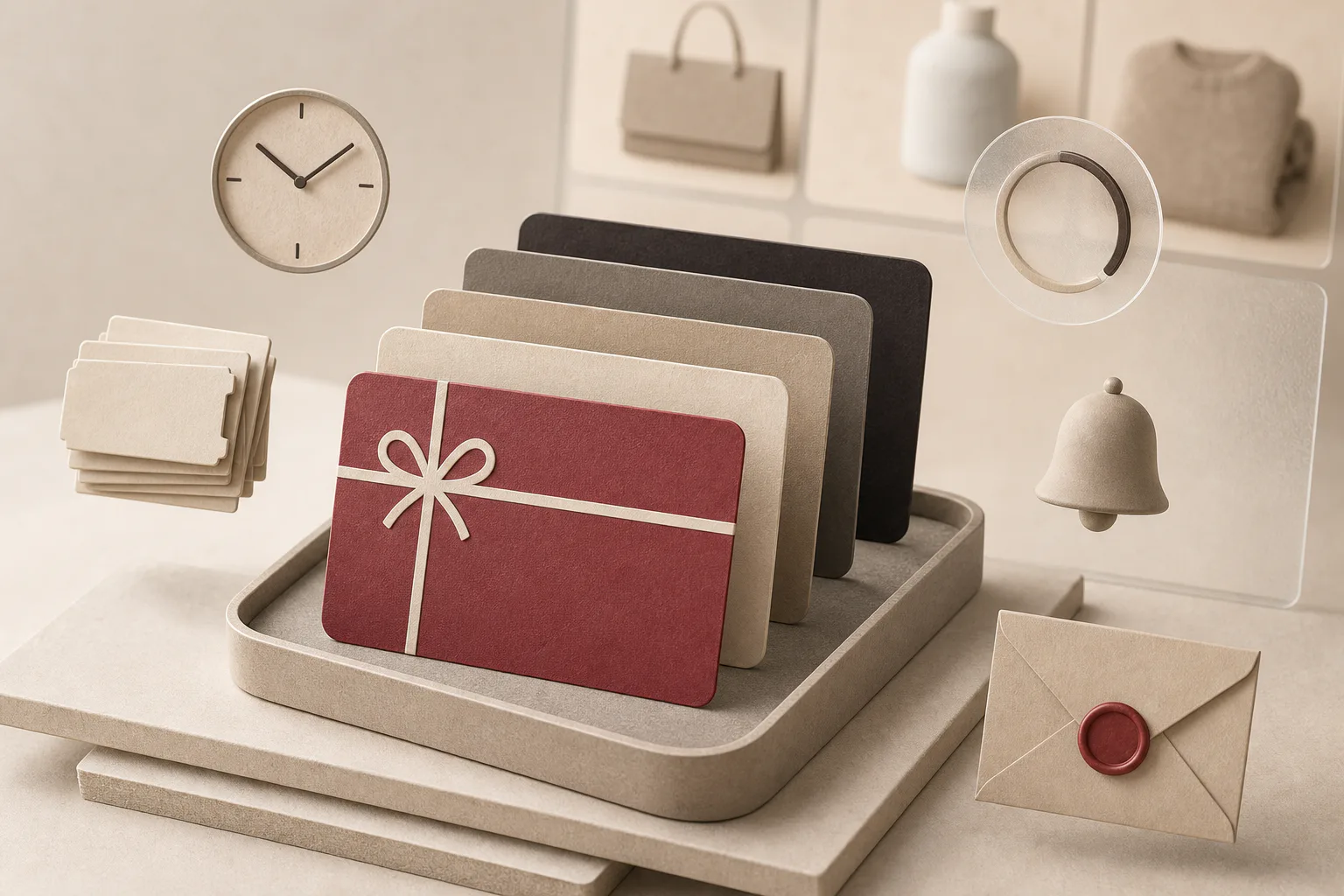 Abstract gift card ecommerce dashboard illustration